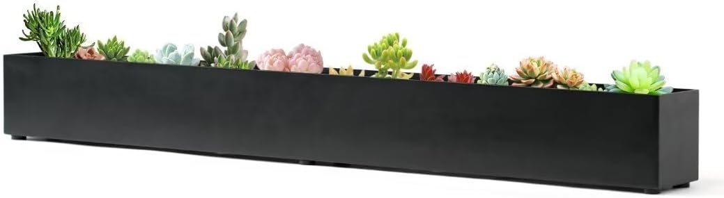 Succulent Planter Pot - Modern Galvanized Steel Succulent Planter Box,