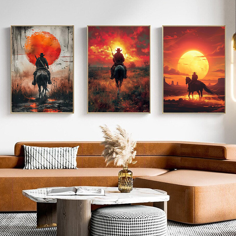 Home Decor Game - Classic Retro Game Cowboy Character Red