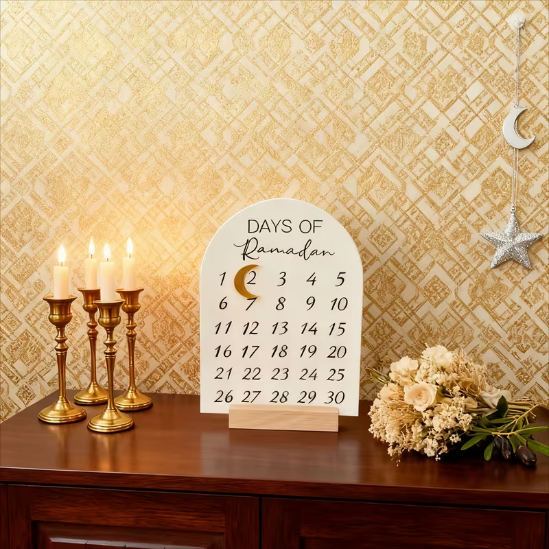 Home Decor Ramadan - Acrylic Ramadan 30 Days Countdown Calendar