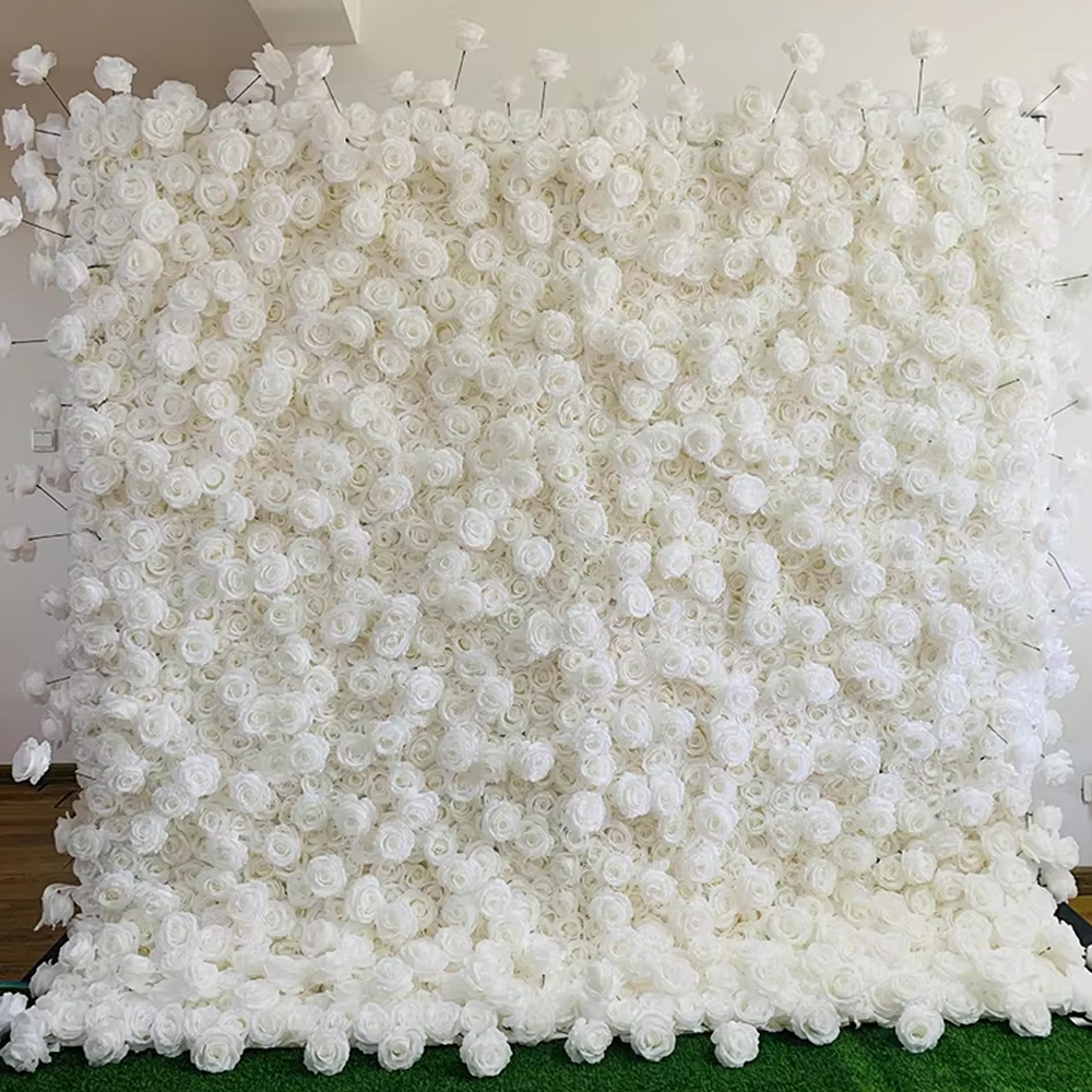 Home Decor Event - Uflower 3D White Rose Cloth Curtain