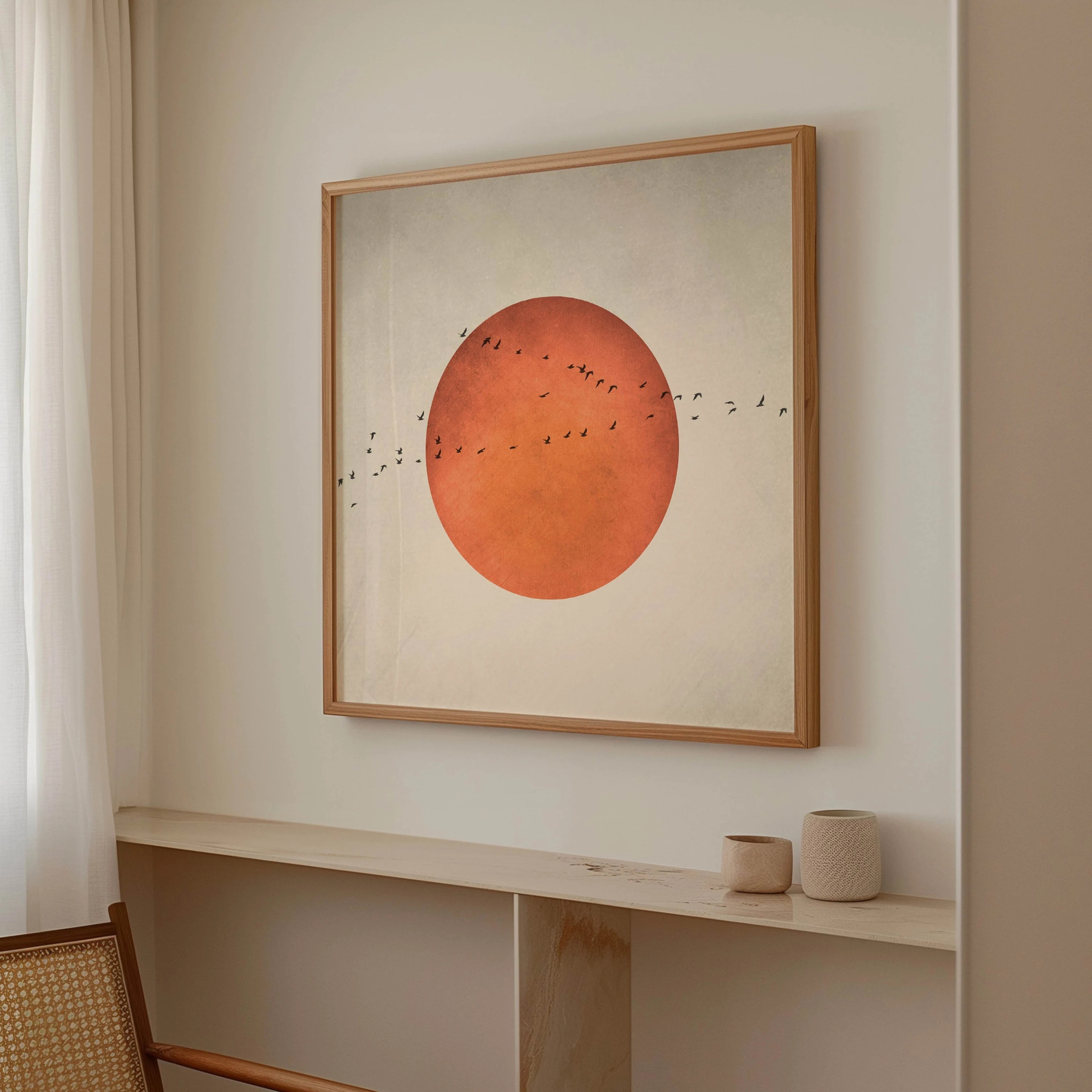 Home Decor Minimalist Style - 1pcs Minimalist Japanese style blood moon