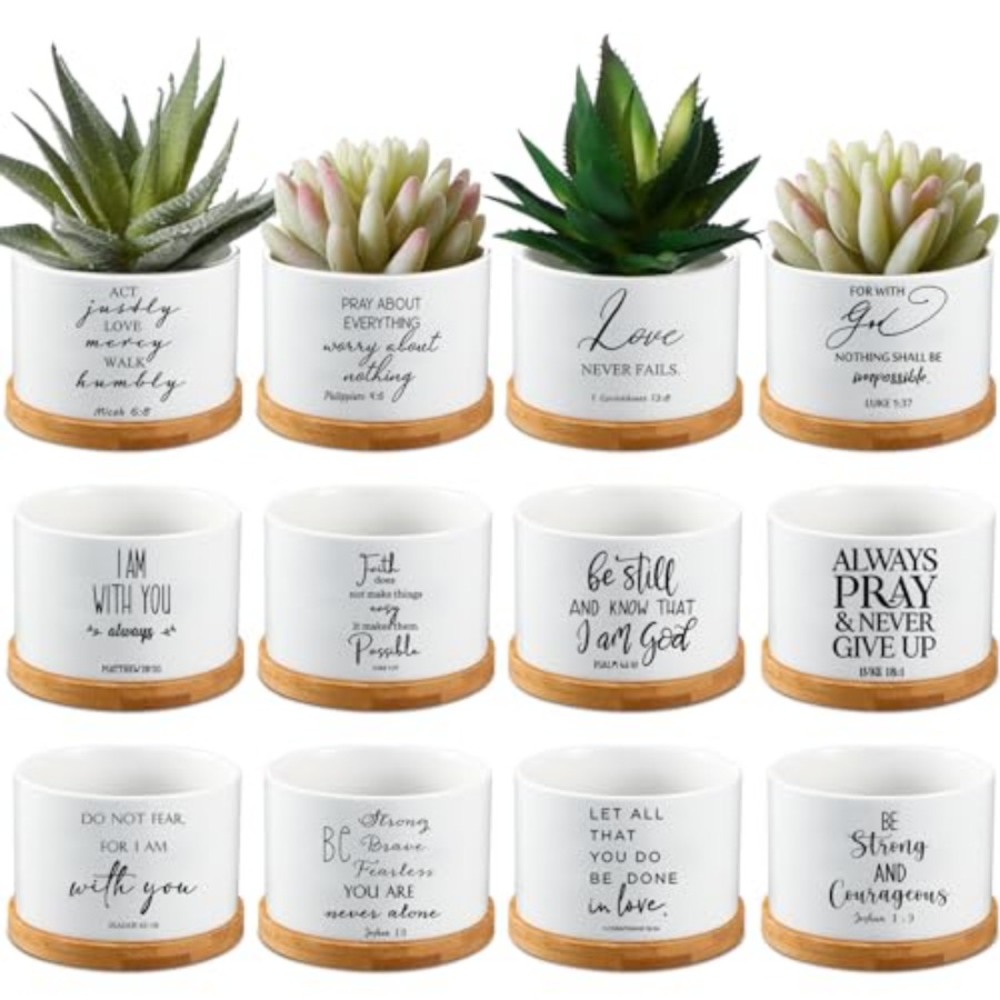 Succulent Planter Pot - 24 Set Christian Easter Gift Bible