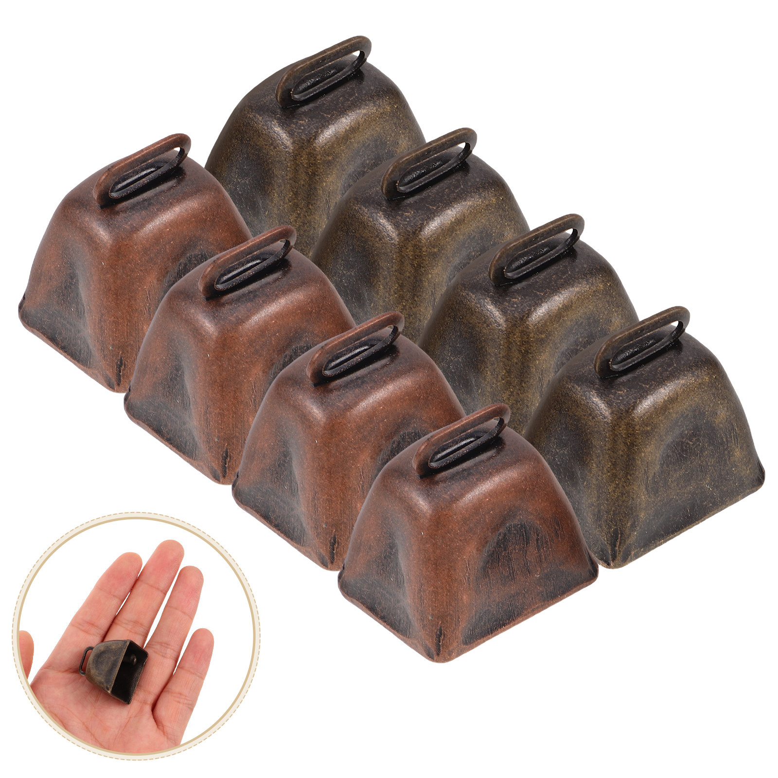 Home Decor Event - 8Pcs Rustic Metal Cow Bells Mini