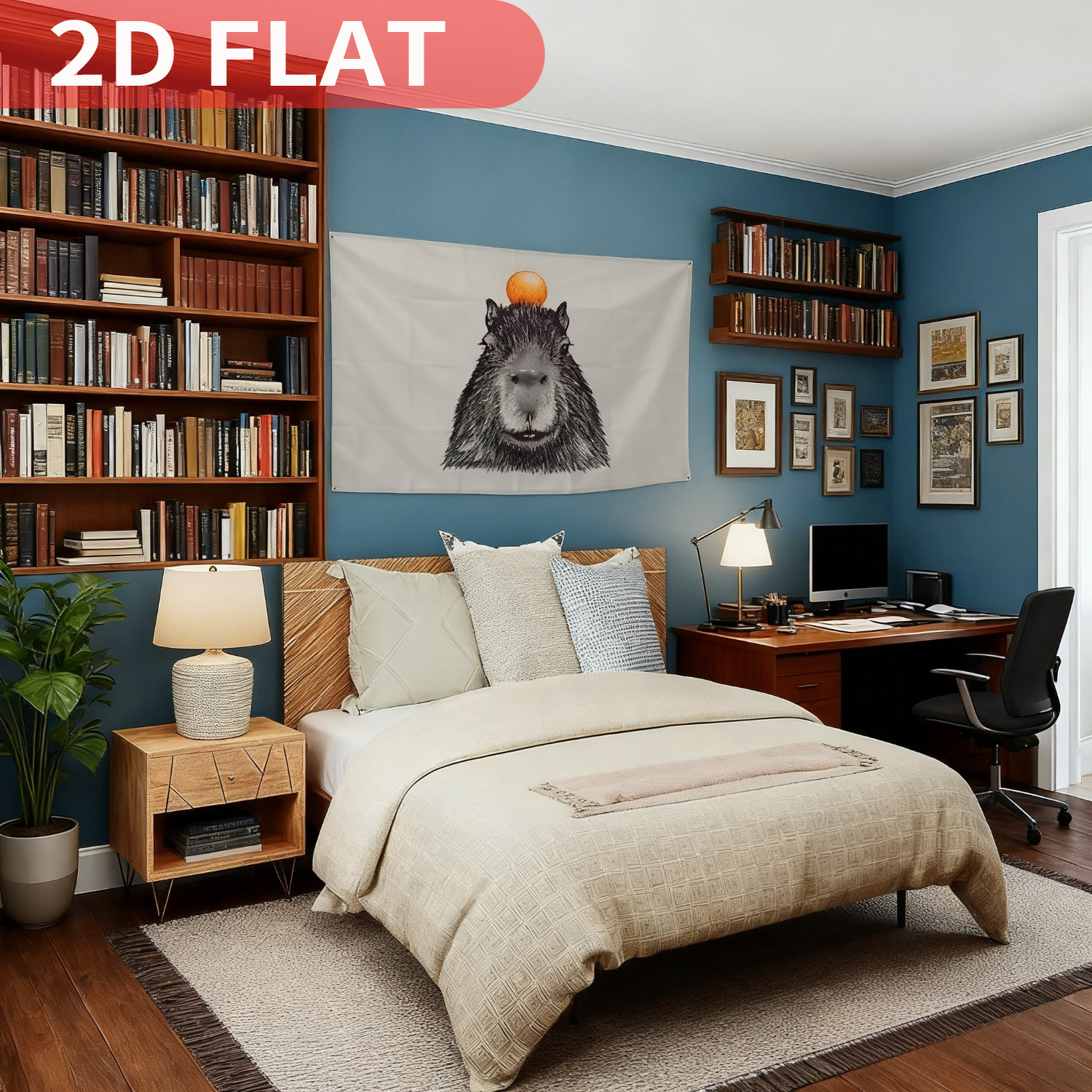 Aesthetic Tapestry - 1pc Capybara Tapestries, Wall Carpets, Aesthetic