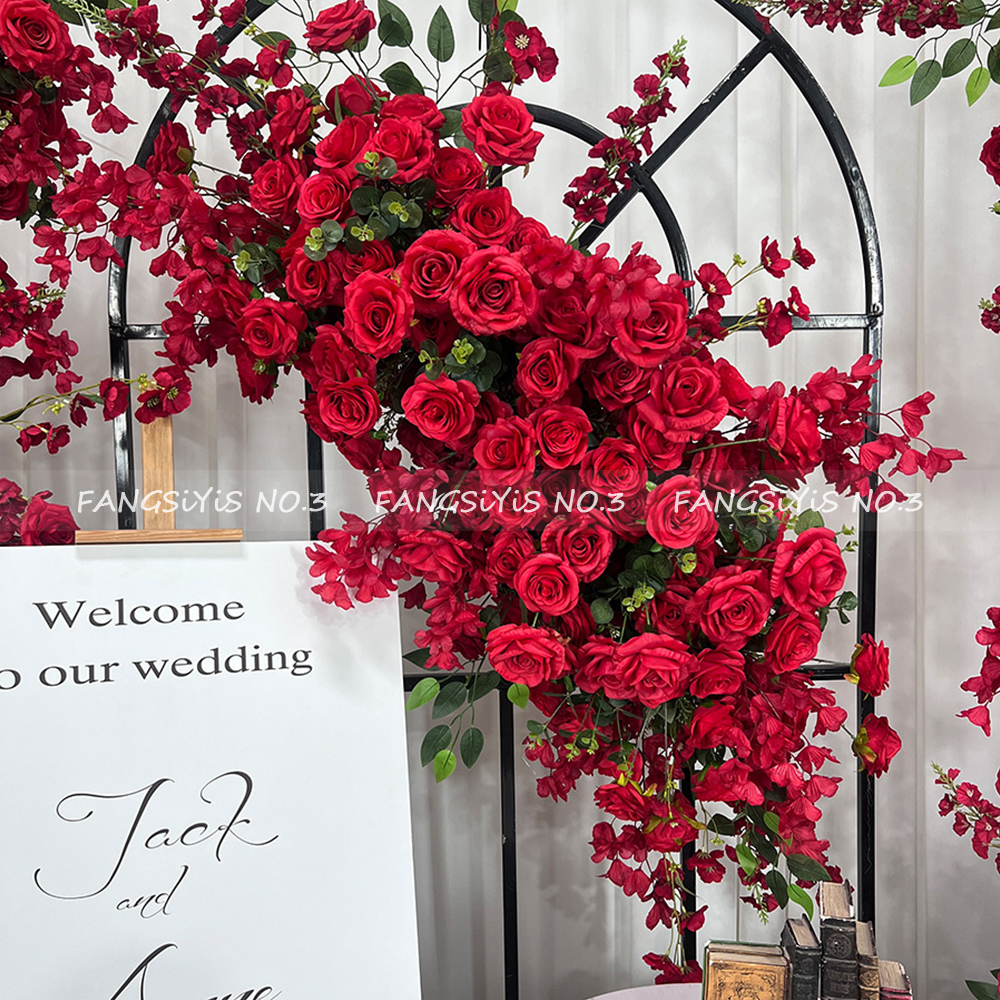 Home Decor Event - Artificial Pink Rose Arch with Green