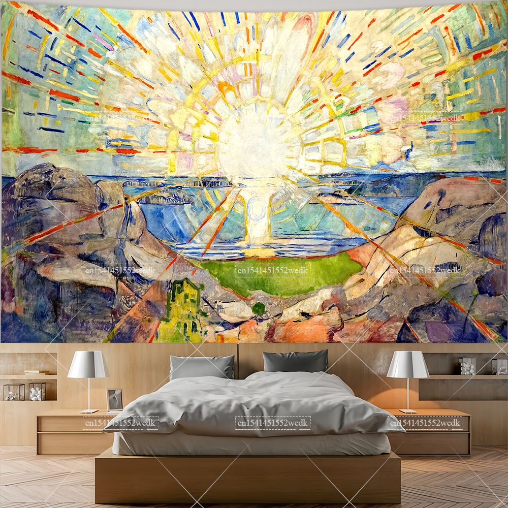 Aesthetic Tapestry - Edvard Munch The Sun Wall Hanging