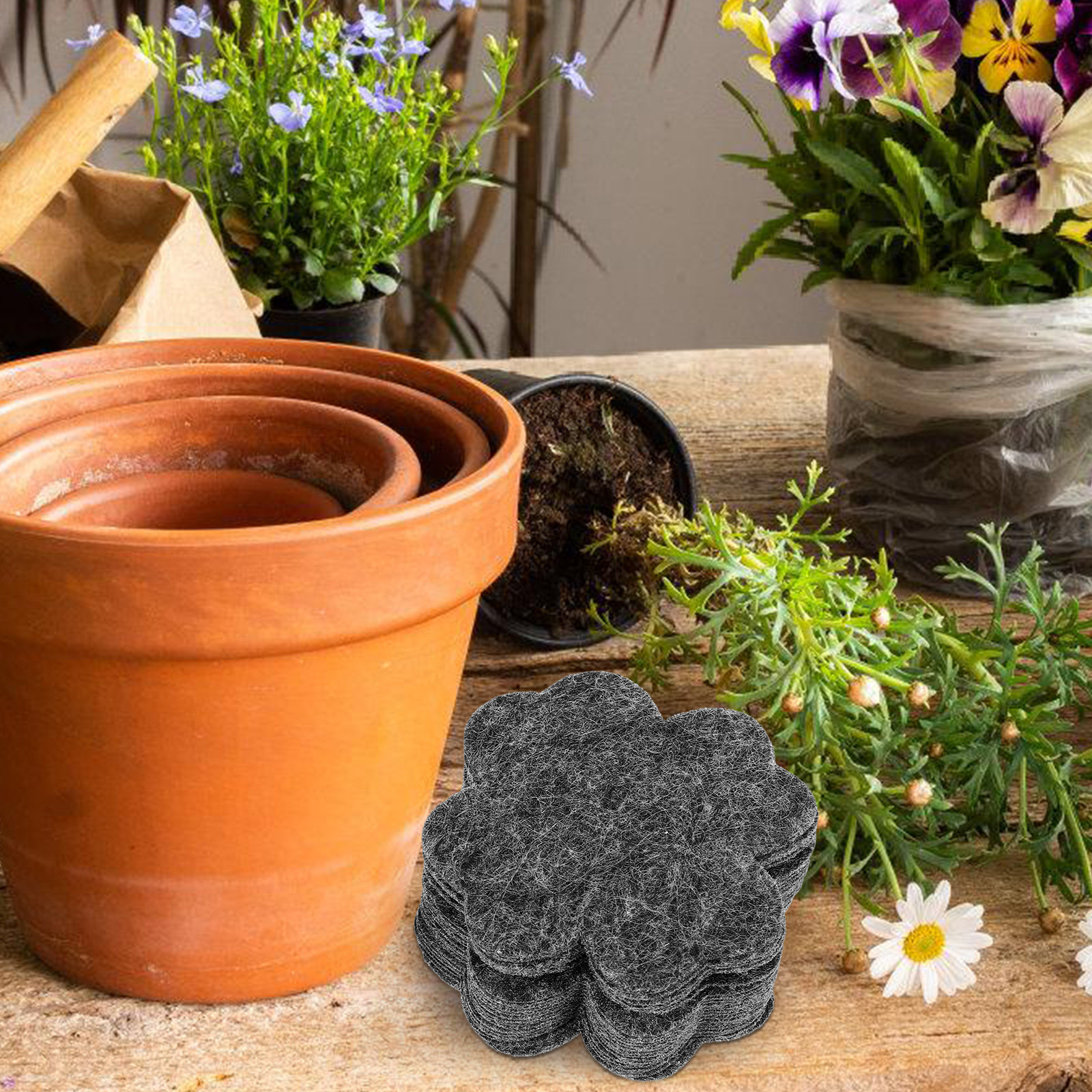 Succulent Planter Pot - 40Pcs Flowerpot Bottom Pad Breathable Drainage
