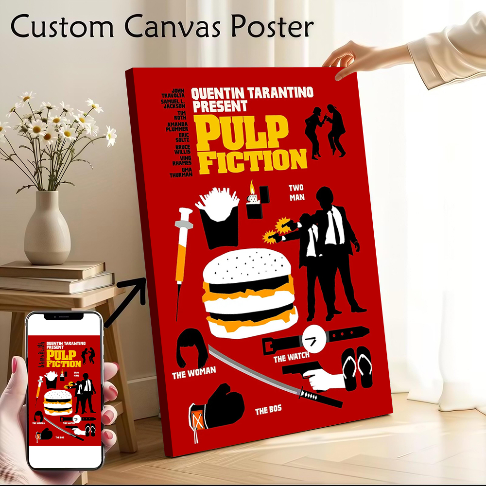 Home Decor Minimalist Style - Pulp Fiction Minimalist Canvas Poster Pictures