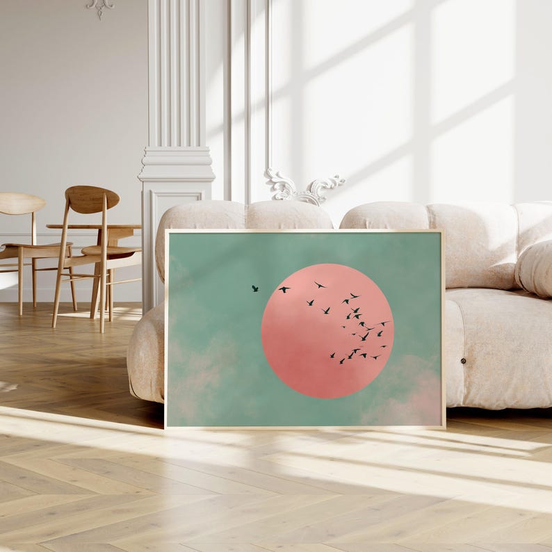 Japanese Sun & Cranes Canvas W - đánh giá và giá Home Decor Minimalist Style