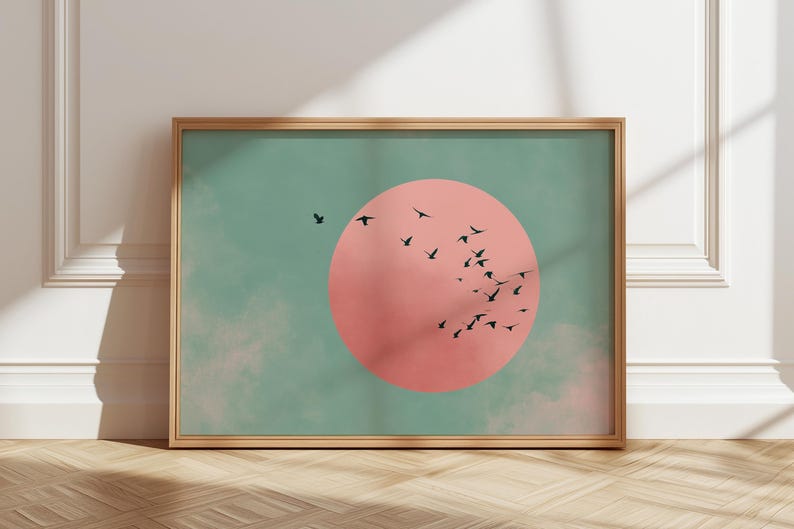 Japanese Sun & Cranes Canvas W - đánh giá và giá Home Decor Minimalist Style