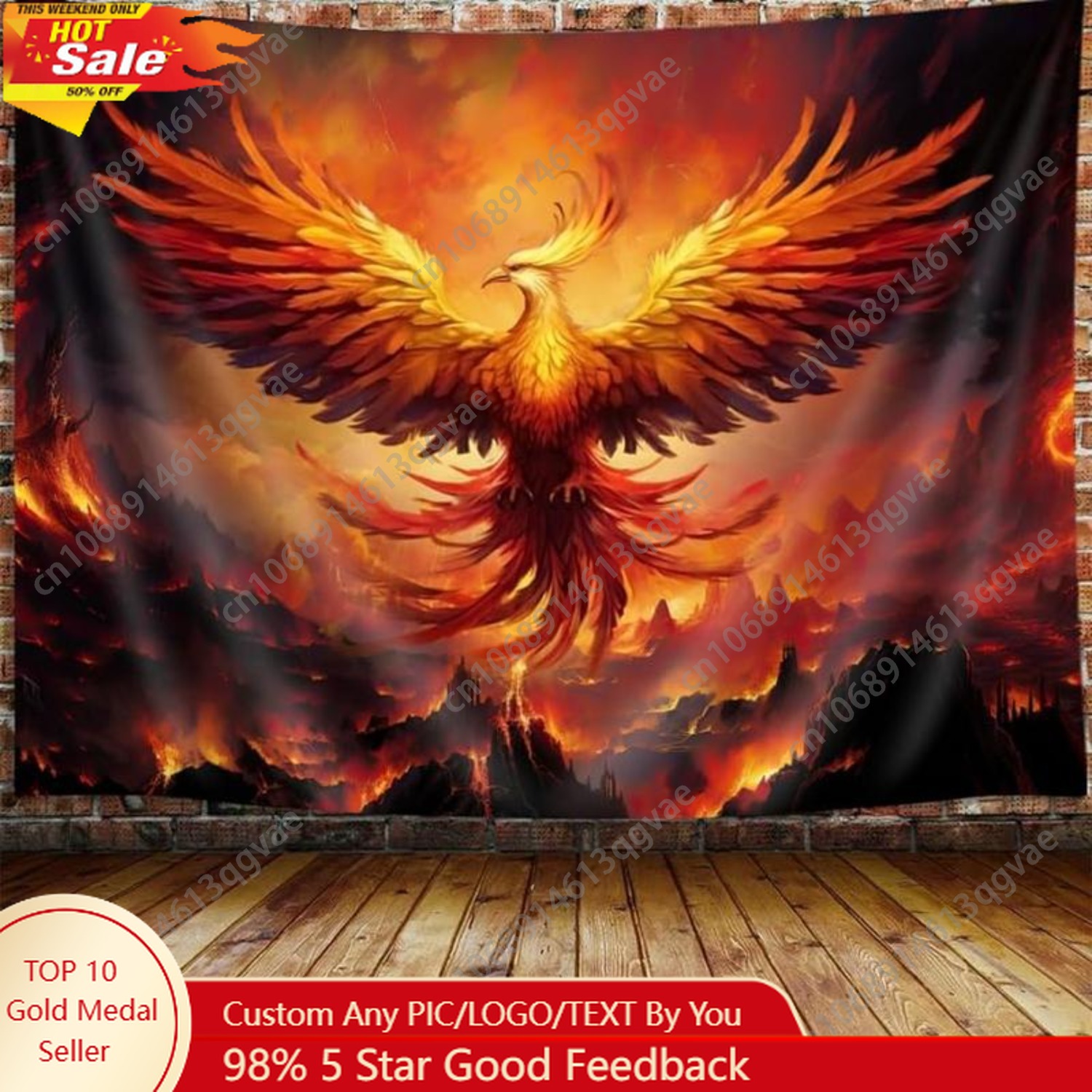 Fantasy Phoenix Bird Large for - đánh giá và giá Aesthetic Tapestry