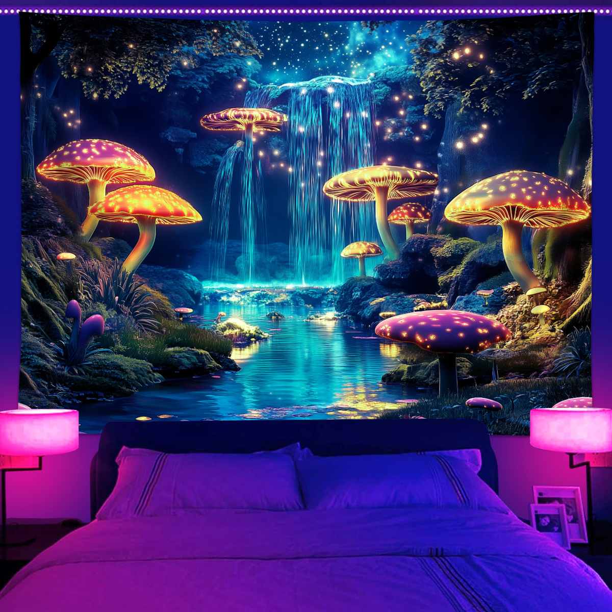 1pc Fluorescent mushroom tapes - đánh giá và giá Aesthetic Tapestry