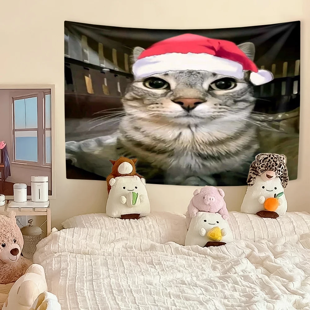 Funny Cat Meme Tapestry, Kawai - đánh giá và giá Aesthetic Tapestry