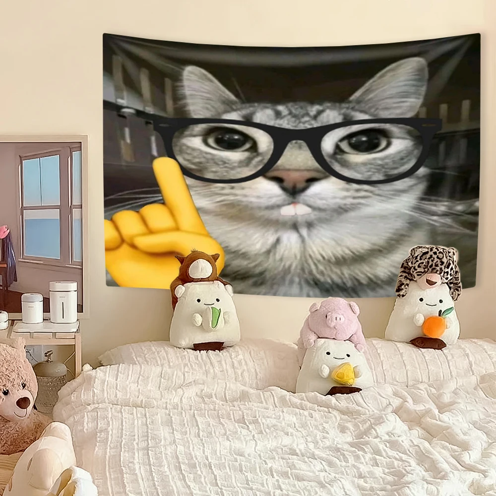Funny Cat Meme Tapestry, Kawai - đánh giá và giá Aesthetic Tapestry