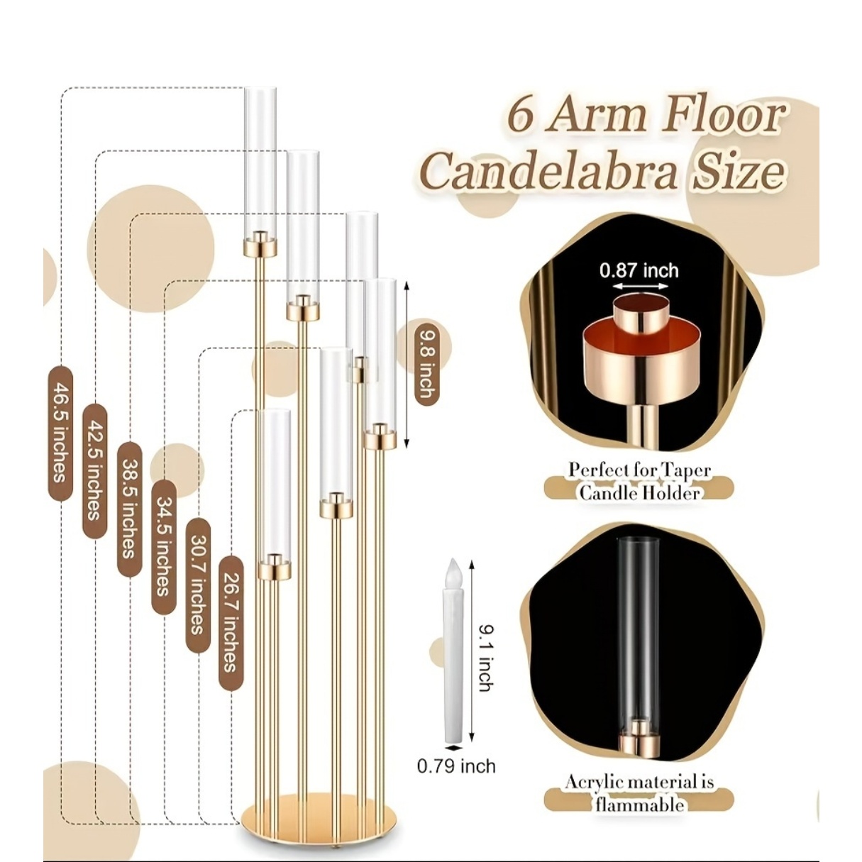 2 Sets Floor Candelabra 6 Arms - đánh giá và giá Home Decor Ramadan