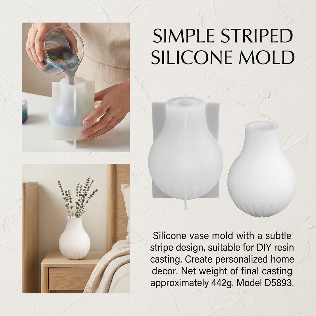 Silicone Vase Mold with Stripe - đánh giá và giá Home Decor Minimalist Style