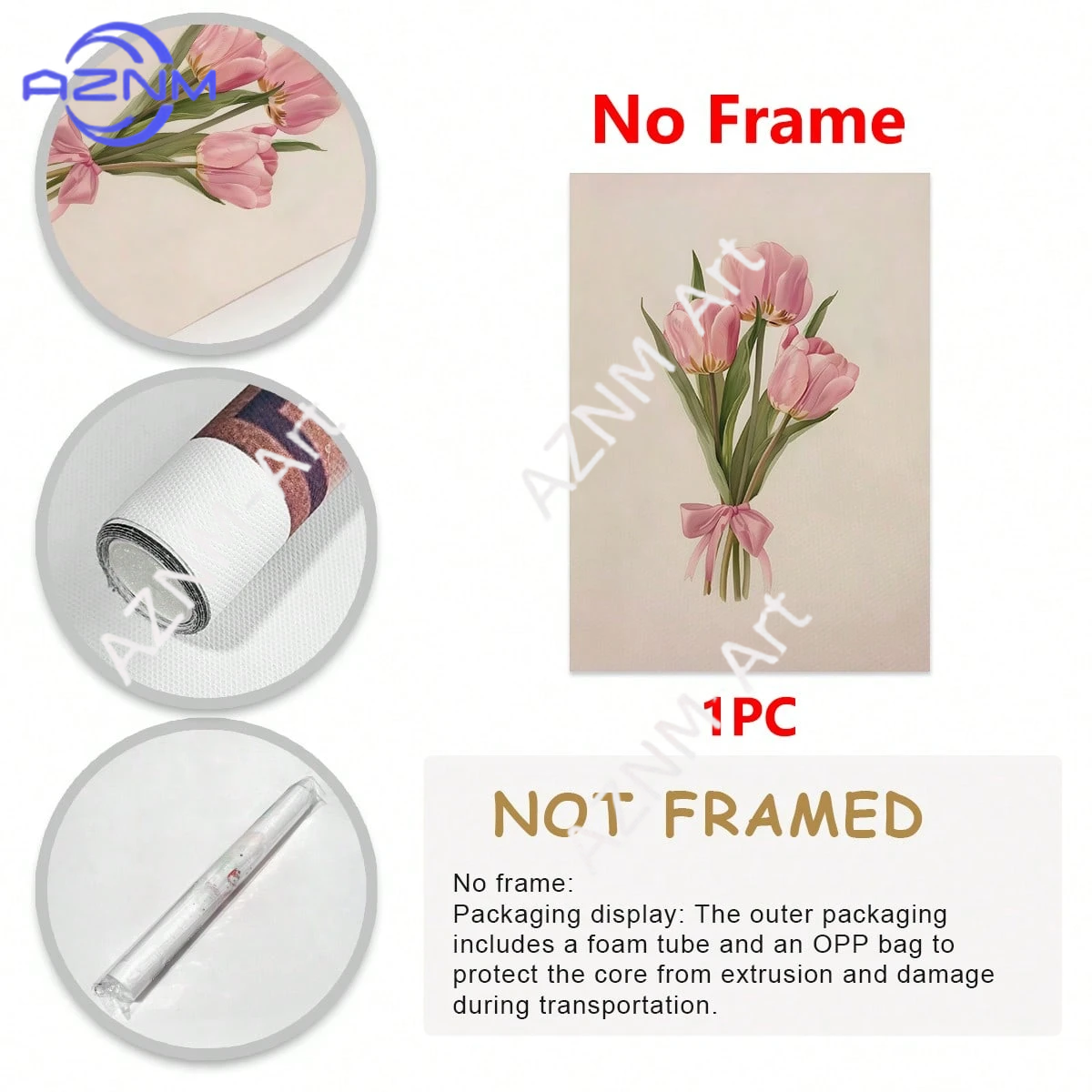 Pink Tulip Floral Wall Art Can - đánh giá và giá Home Decor Minimalist Style