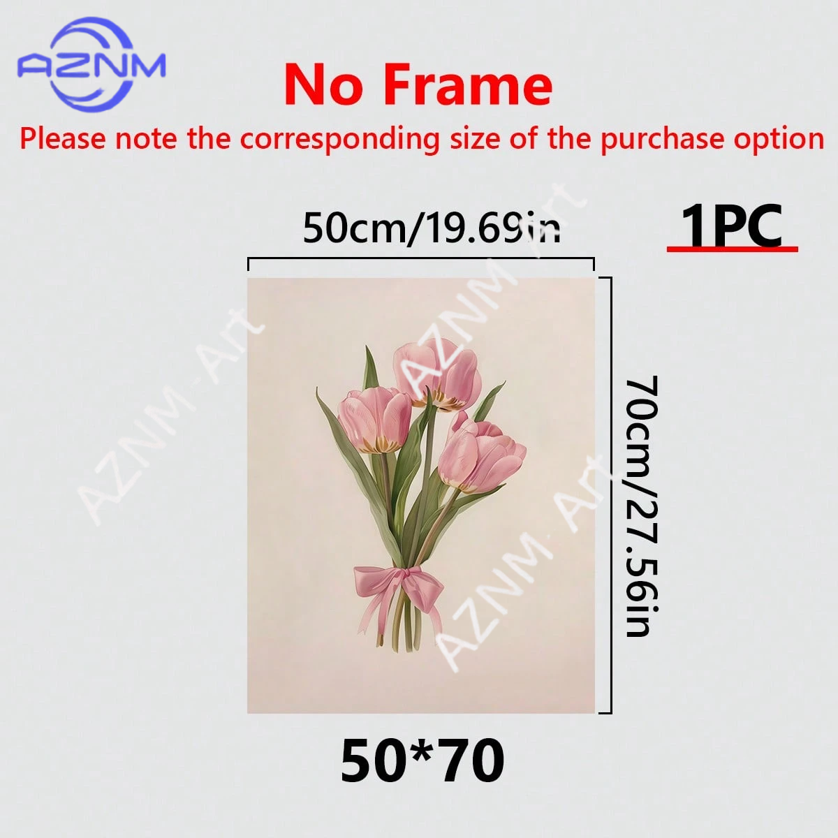 Pink Tulip Floral Wall Art Can - đánh giá và giá Home Decor Minimalist Style