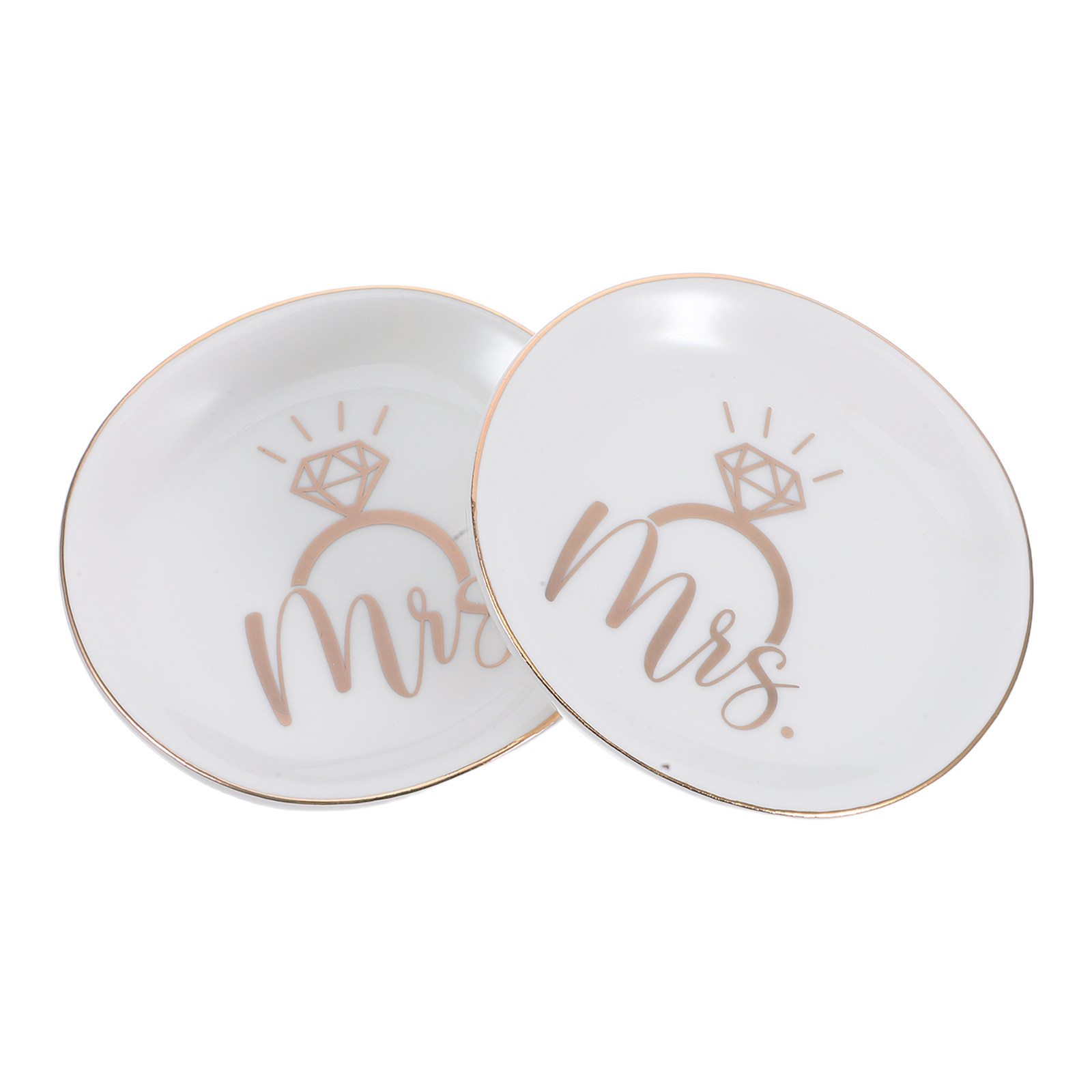 2Pcs Gold Rim Ceramic Jewelry  - đánh giá và giá Ceramic Trinket Dish