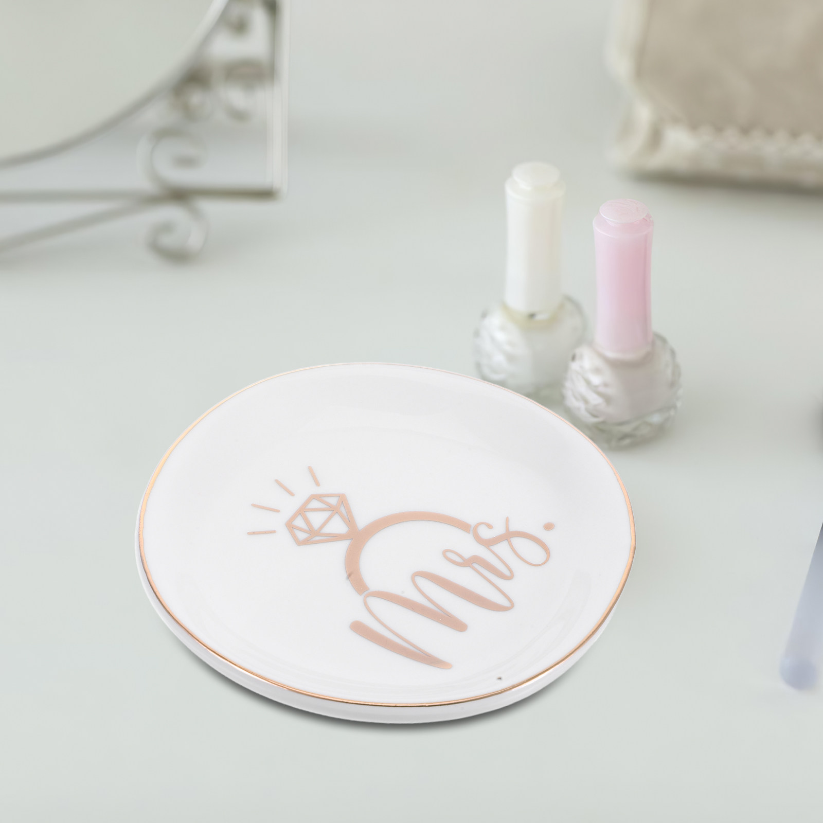 2Pcs Gold Rim Ceramic Jewelry  - đánh giá và giá Ceramic Trinket Dish