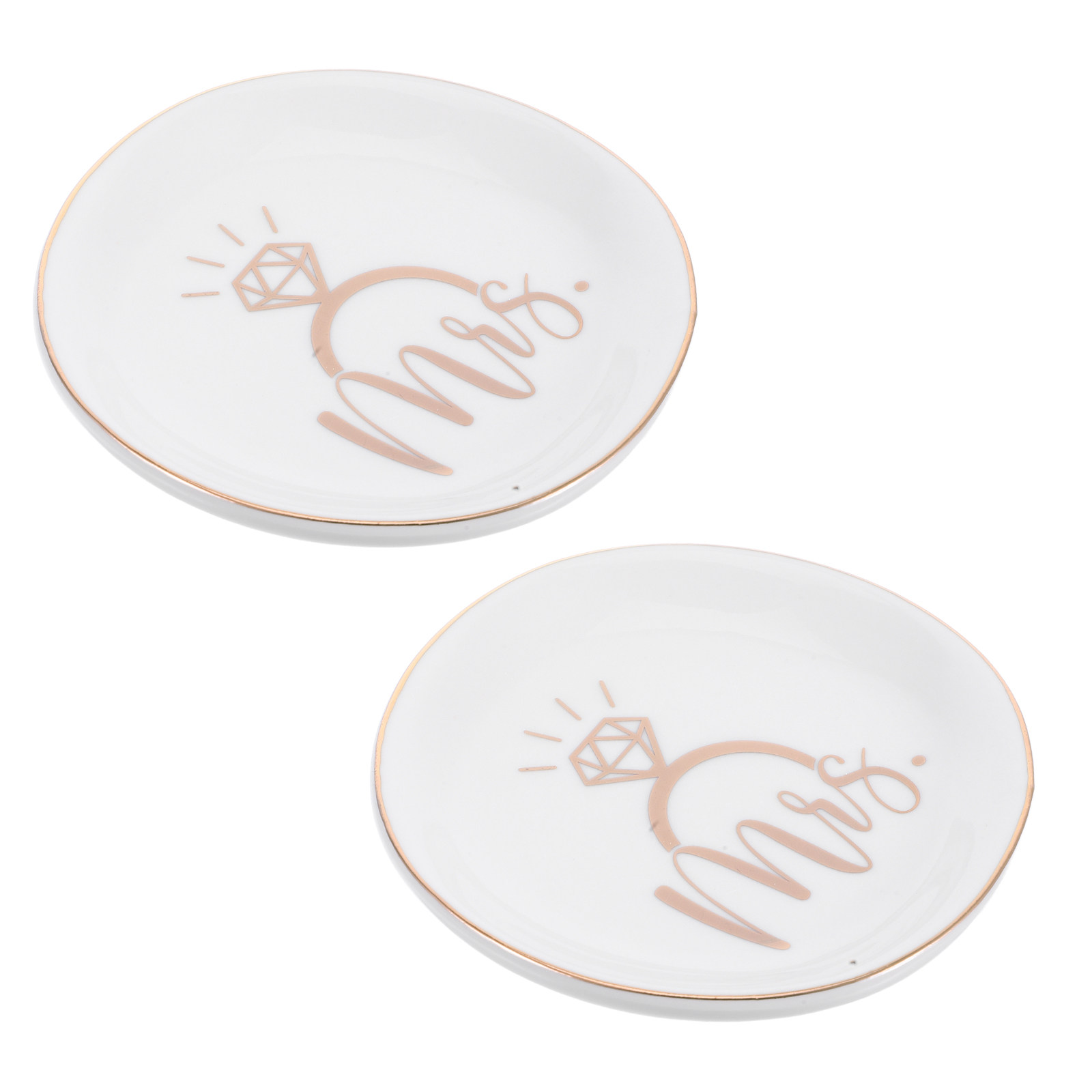 2Pcs Gold Rim Ceramic Jewelry  - đánh giá và giá Ceramic Trinket Dish