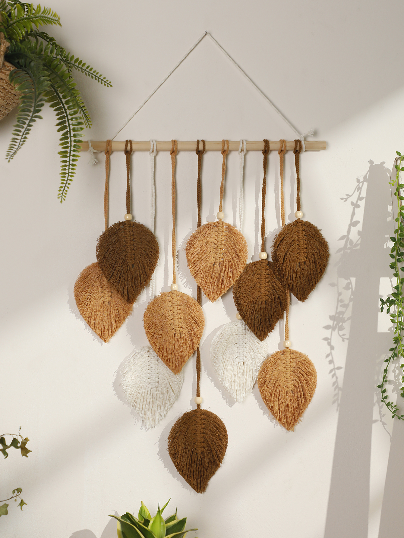 Leaf Macrame Tapestry Brown Gr - đánh giá và giá Home Decor Y2K