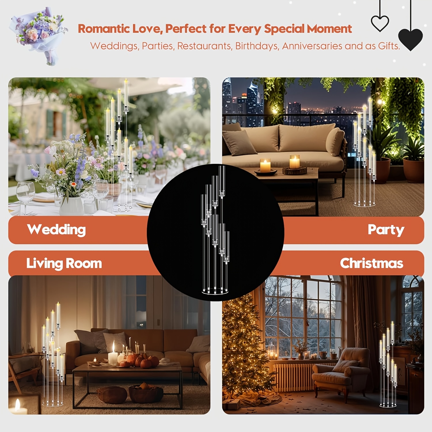 2 Set 8-Arm Clear Acrylic Cand - đánh giá và giá Home Decor Ramadan