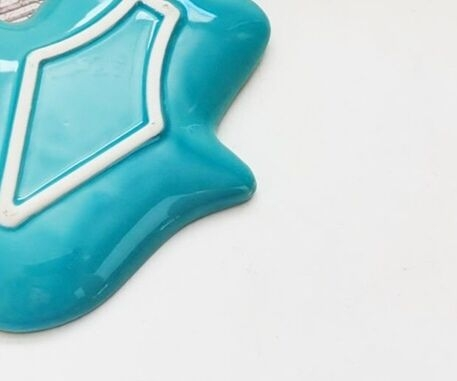 Nordic Blue Hamsa Hand Tray Je - đánh giá và giá Ceramic Trinket Dish
