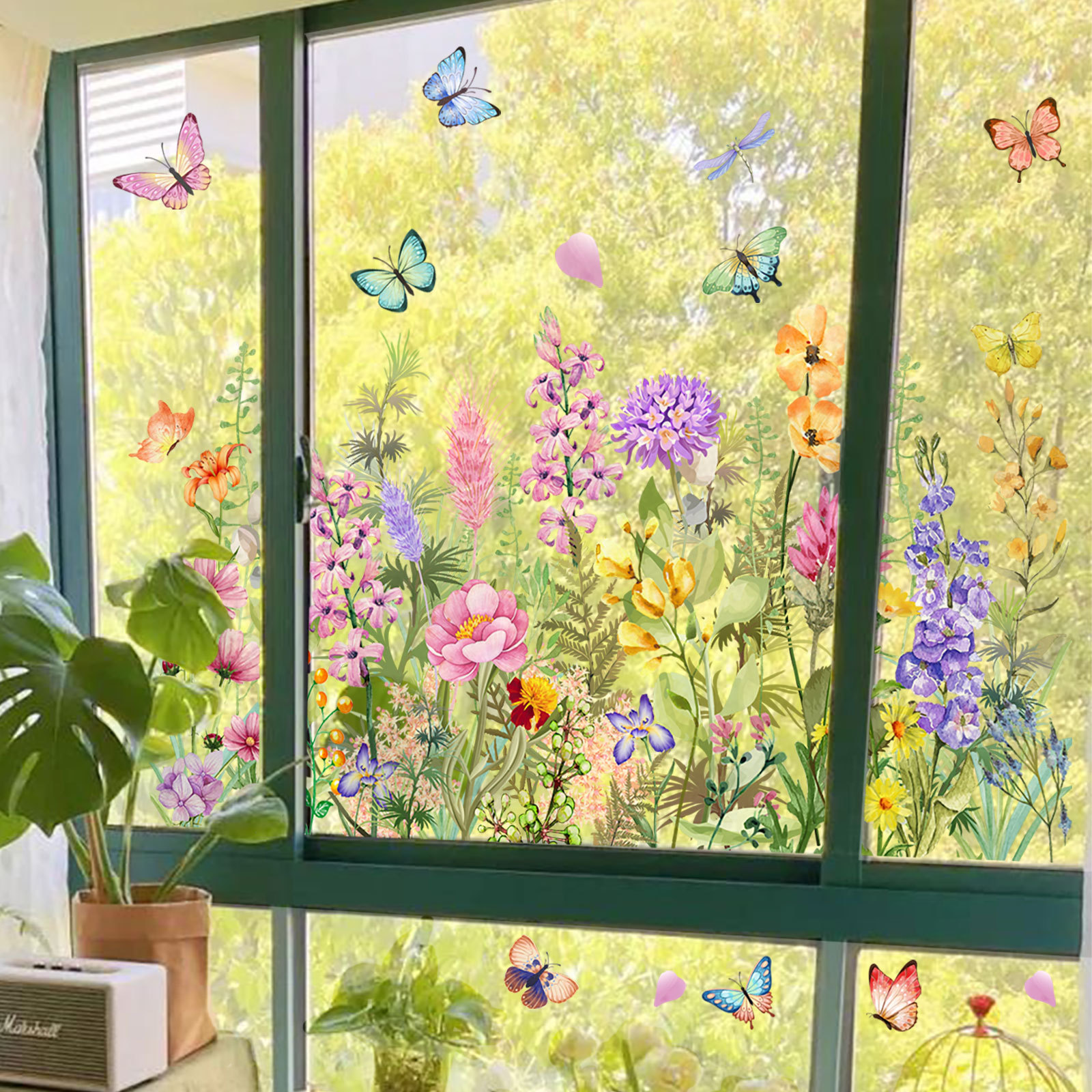 Watercolor Colored Flowers But - đánh giá và giá Home Decor Window Blinds