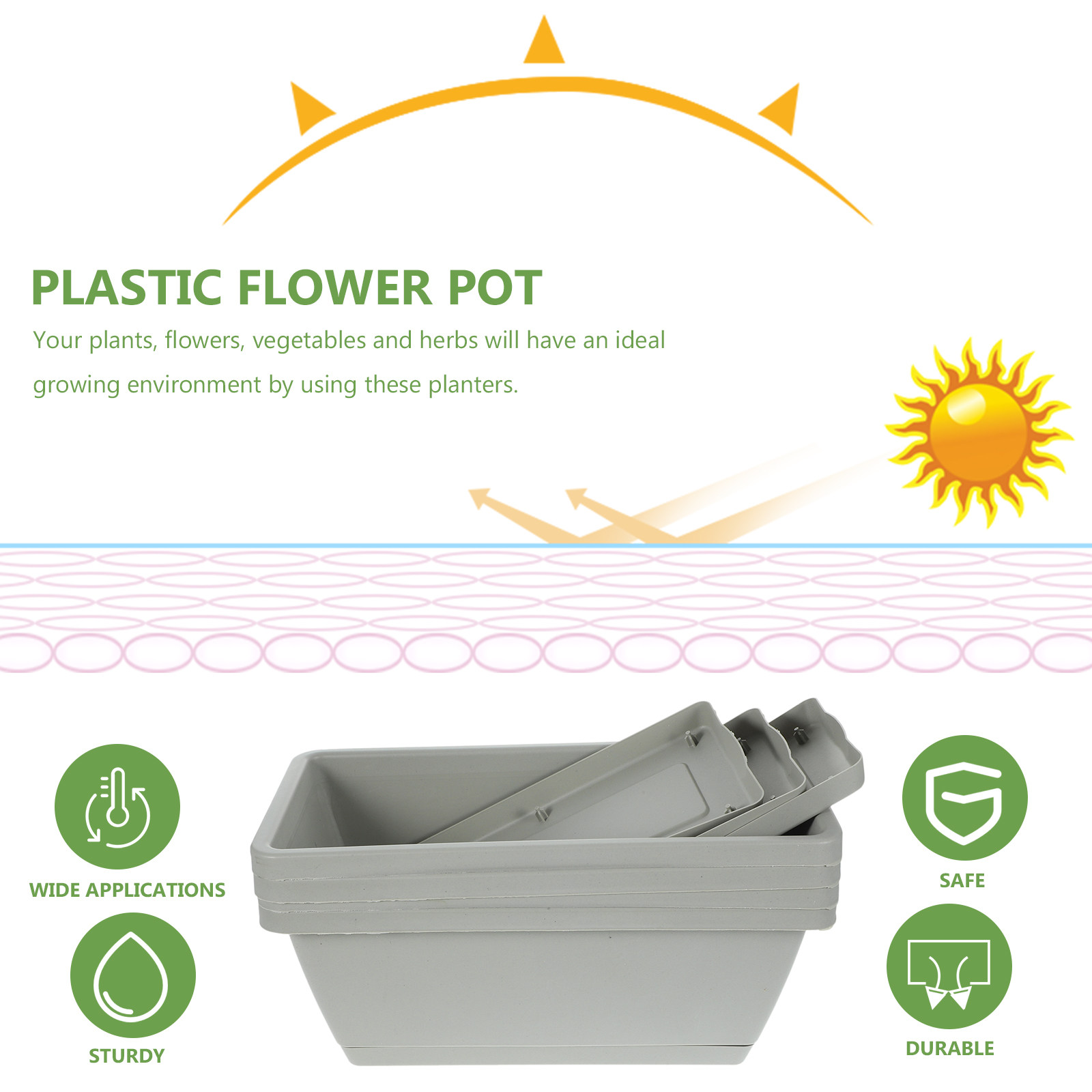 4Pcs Plastic Window Box Plante - đánh giá và giá Succulent Planter Pot