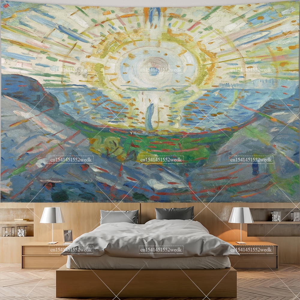 Edvard Munch The Sun Wall Hang - đánh giá và giá Aesthetic Tapestry
