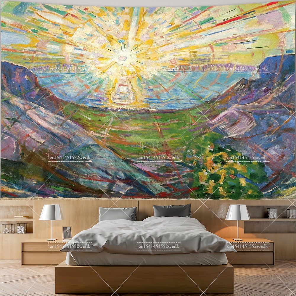 Edvard Munch The Sun Wall Hang - đánh giá và giá Aesthetic Tapestry