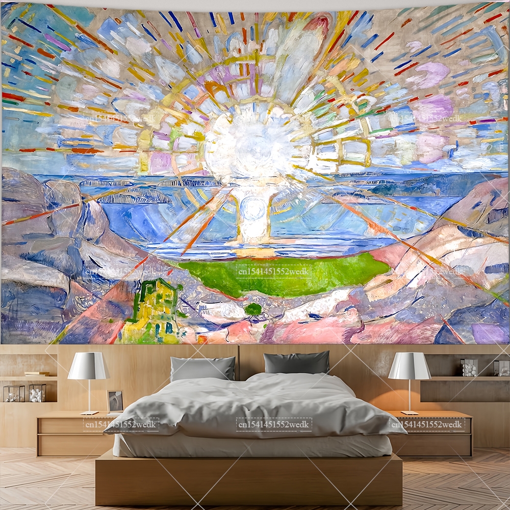 Edvard Munch The Sun Wall Hang - đánh giá và giá Aesthetic Tapestry