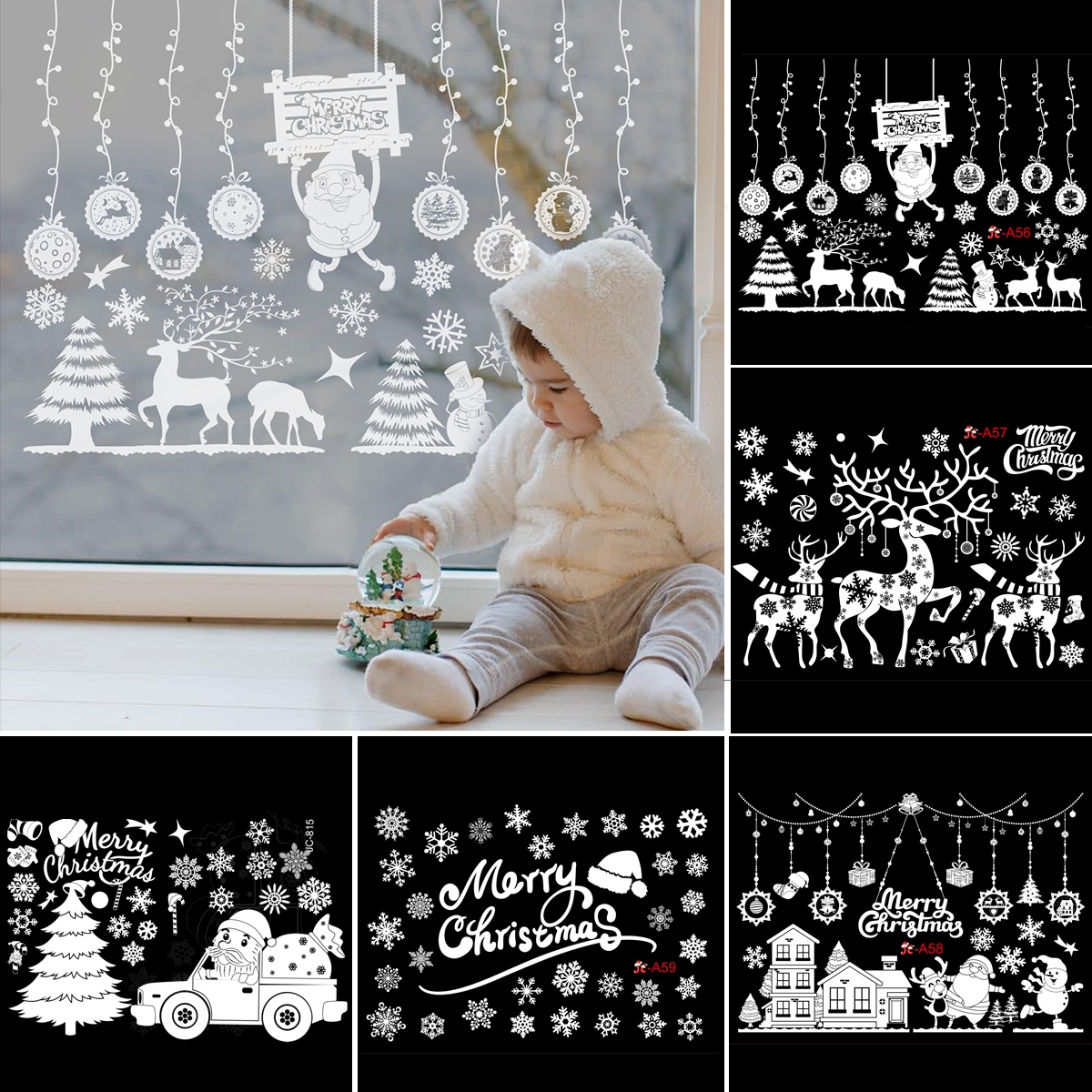 2025 Merry Christmas Wall Stic - đánh giá và giá Home Decor Window Blinds