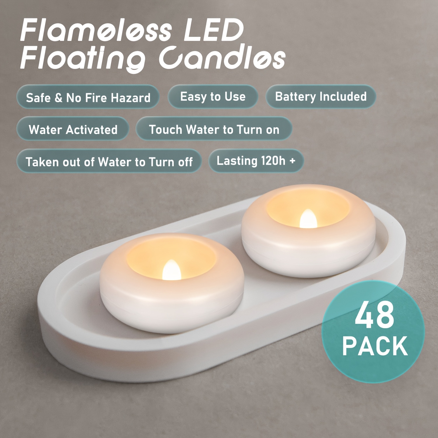 48 LED Floating Candles, 3-inc - đánh giá và giá Home Decor Event