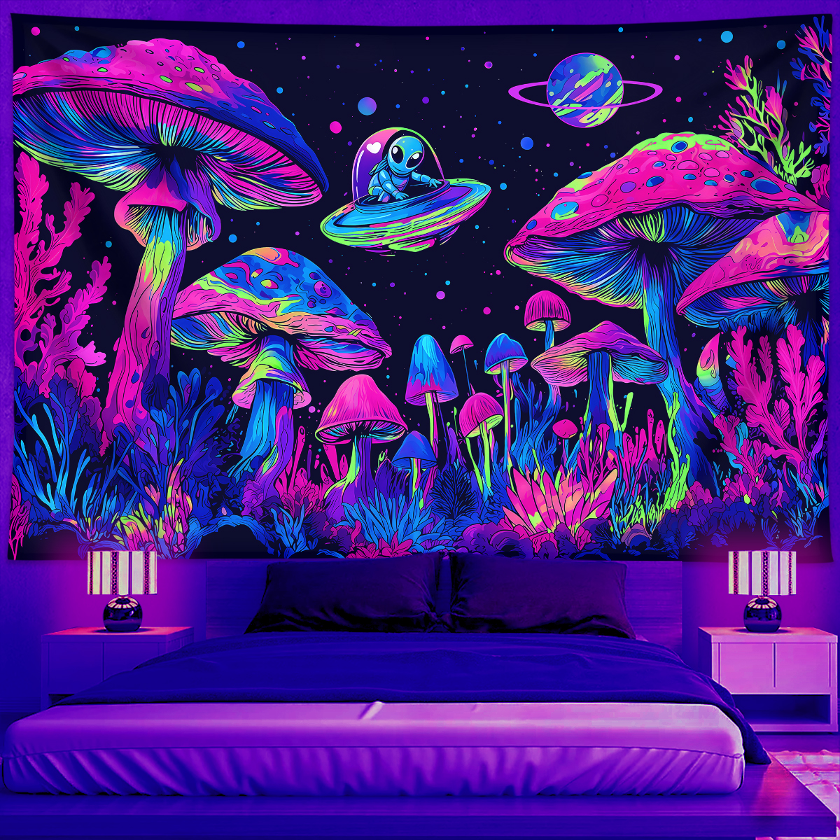 1pc Fluorescent mushroom tapes - đánh giá và giá Aesthetic Tapestry