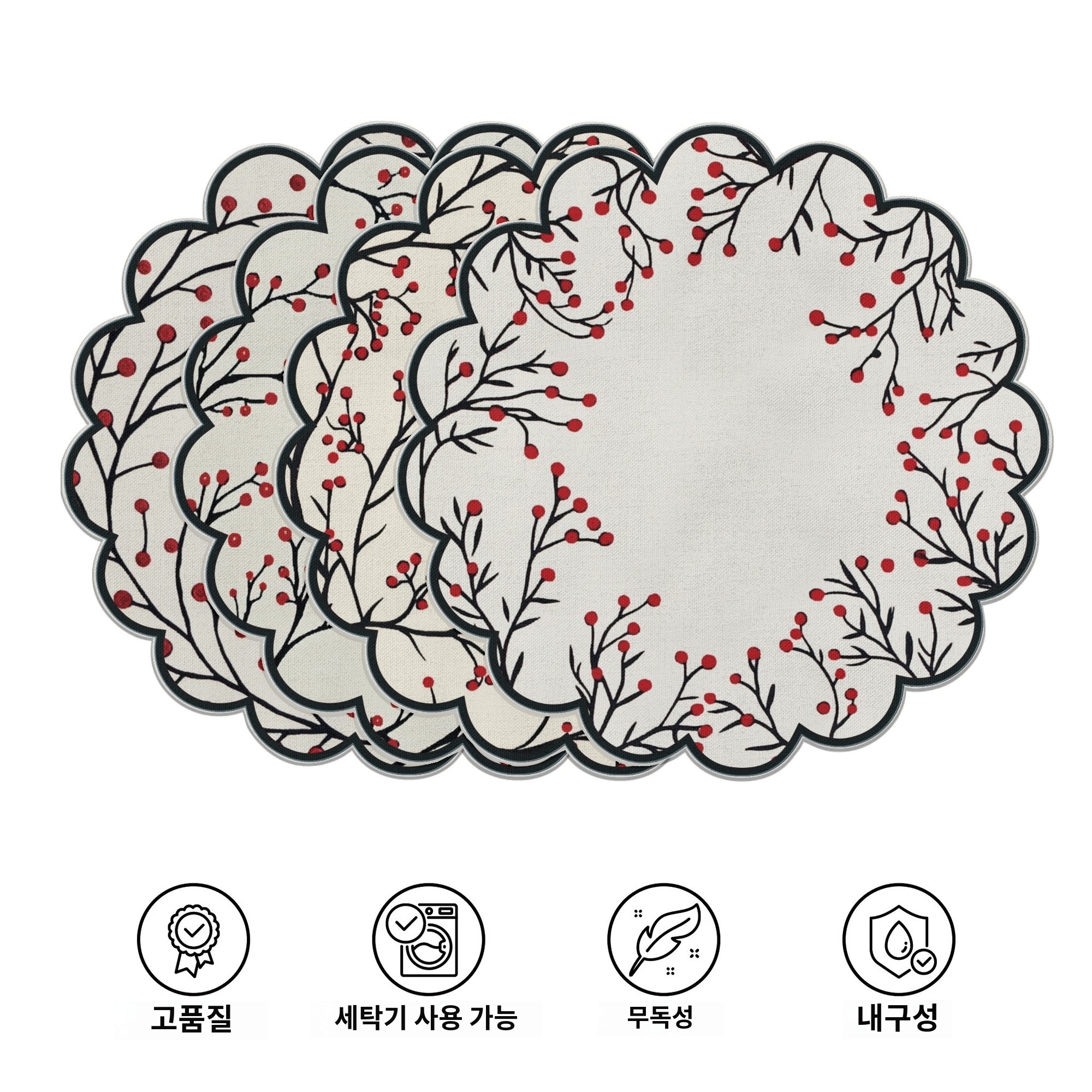 VIKAMA 4PC Natural Branch Red  - đánh giá và giá Home Decor Minimalist Style