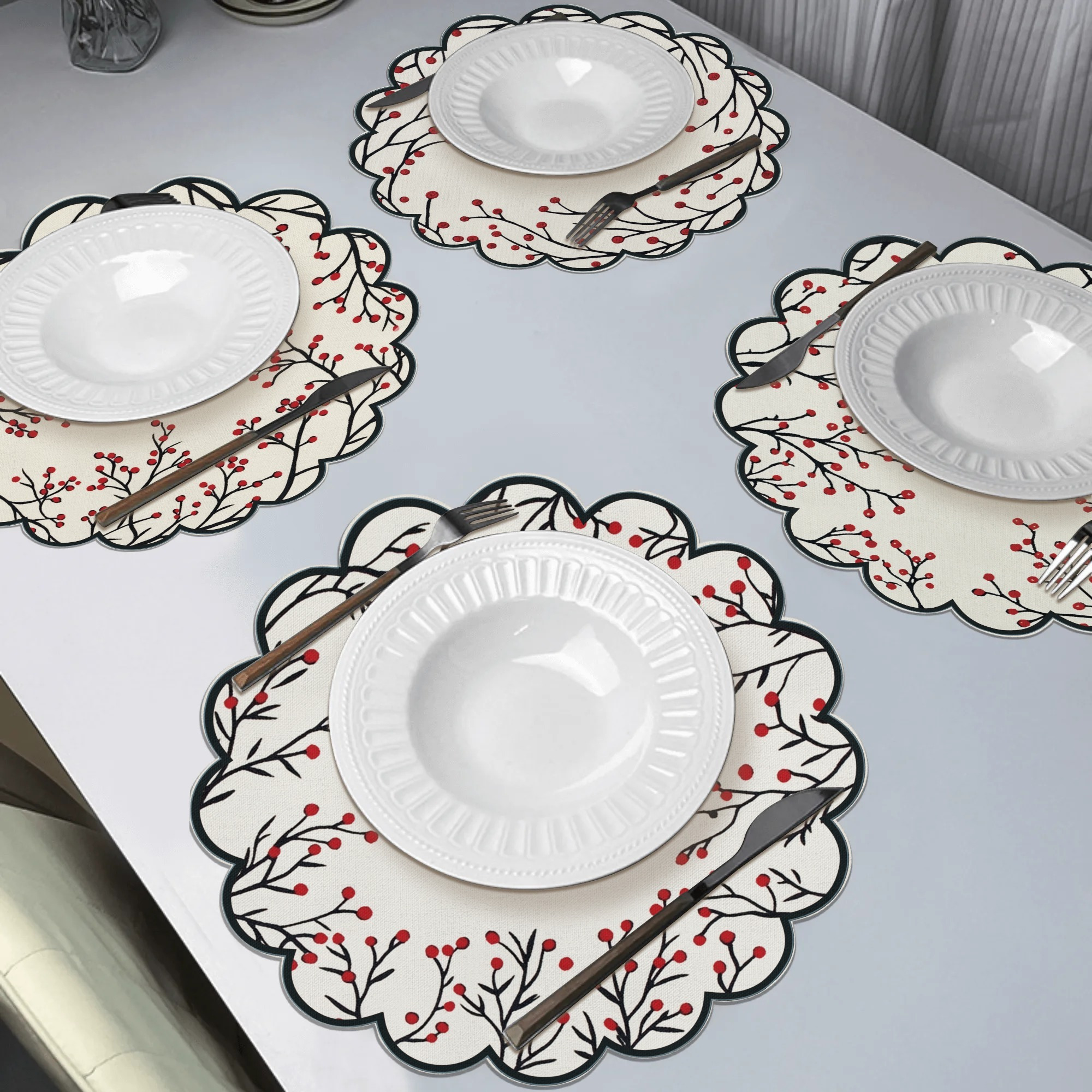 VIKAMA 4PC Natural Branch Red  - đánh giá và giá Home Decor Minimalist Style