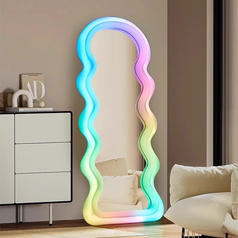 Korean Style Light Mirror Wavy - đánh giá và giá Home Decor Minimalist Style