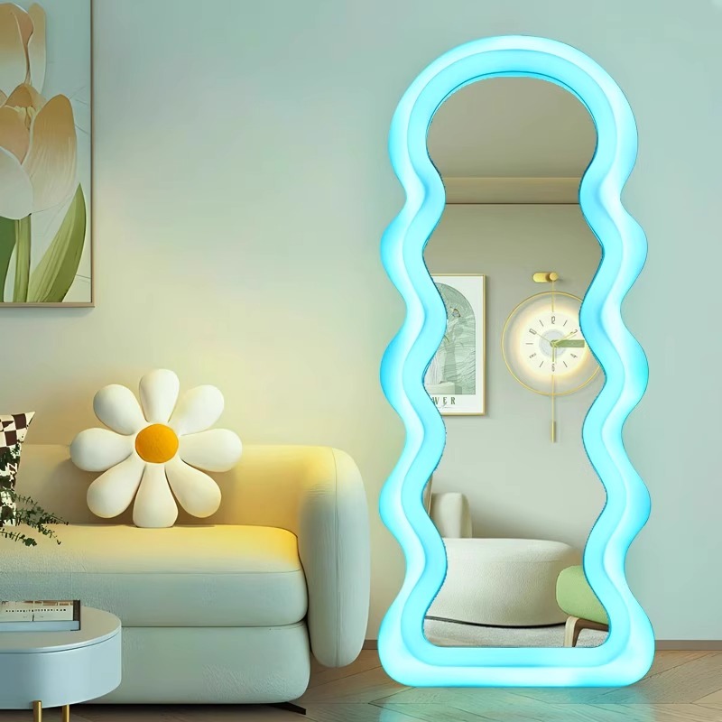 Korean Style Light Mirror Wavy - đánh giá và giá Home Decor Minimalist Style