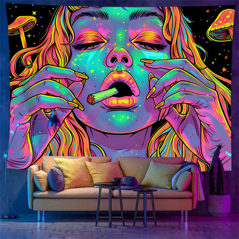 VIKAMA Blacklight Psychedelic  - đánh giá và giá Aesthetic Tapestry