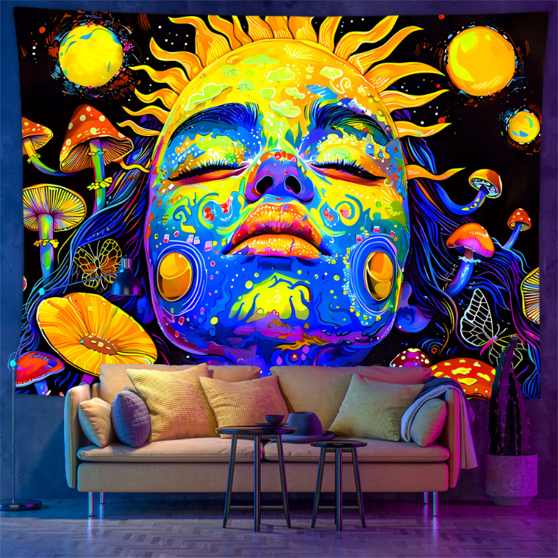 VIKAMA Blacklight Psychedelic  - đánh giá và giá Aesthetic Tapestry