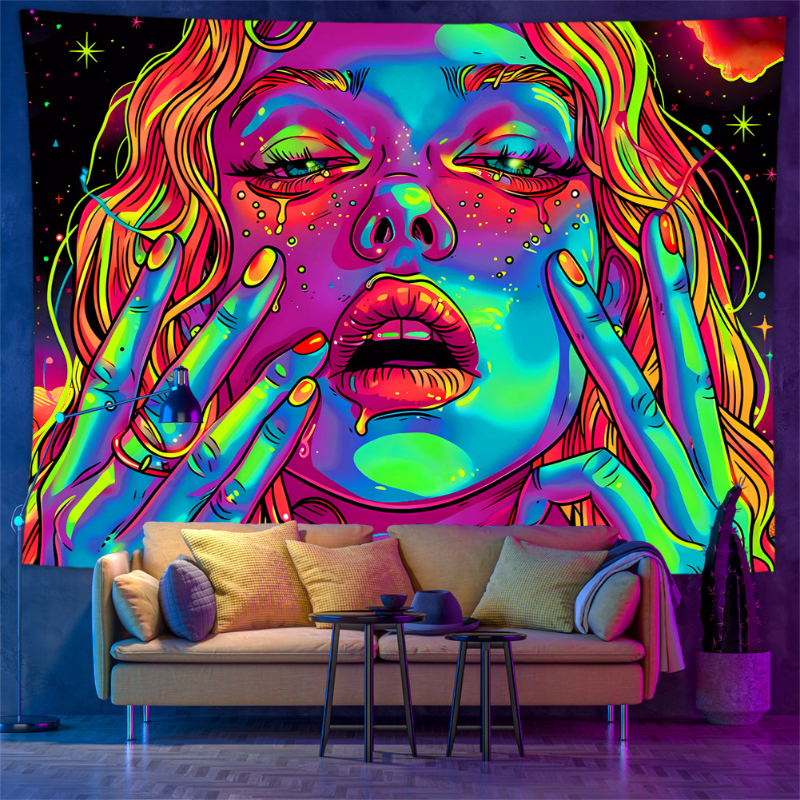 VIKAMA Blacklight Psychedelic  - đánh giá và giá Aesthetic Tapestry